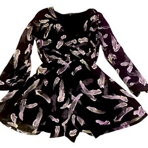 Express size small romper black and white design like new